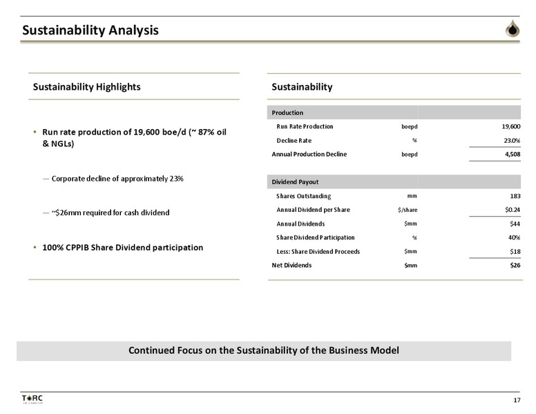 January 2017 Investor Presentation – TORC Oil & Gas Ltd. – slide 17