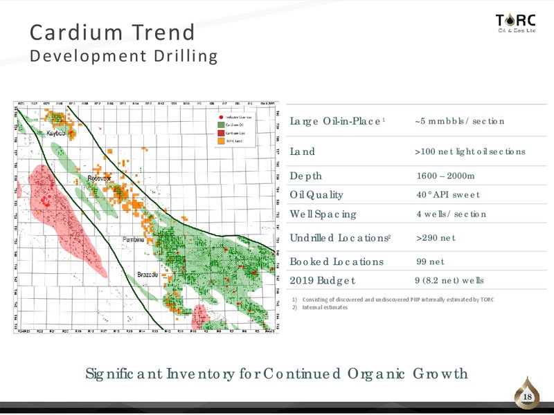 June 2019 Corporate Presentation – TORC Oil & Gas Ltd. – slide 18