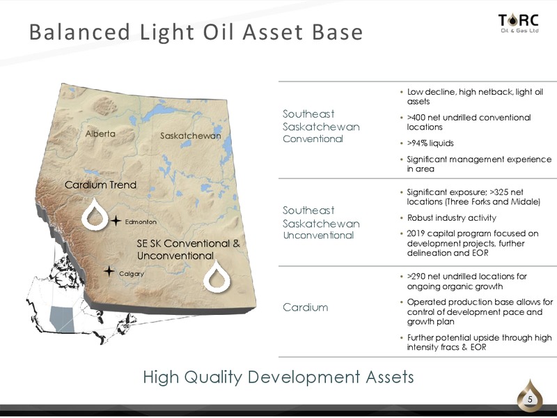 July 2019 Corporate Presentation – TORC Oil & Gas Ltd. – slide 5
