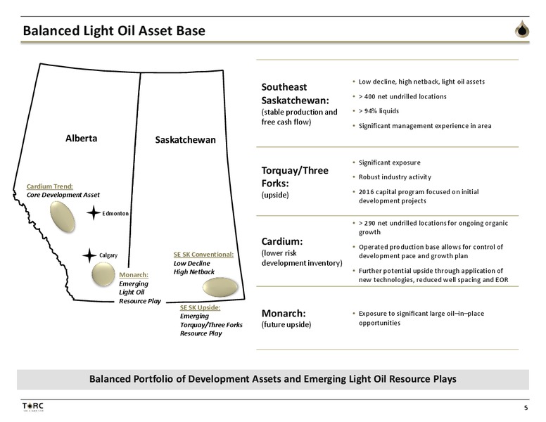 August 2016 Corporate Presentation – TORC Oil & Gas Ltd. – slide 5