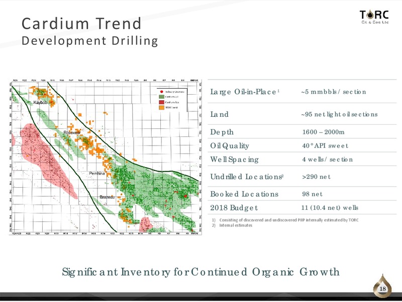 September 2018 Corporate Presentation – TORC Oil & Gas Ltd. – slide 18