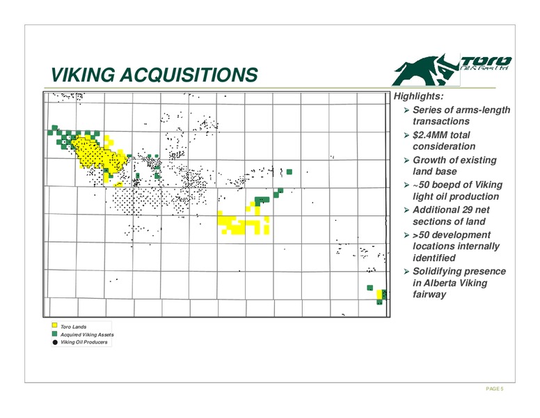 APRIL 2015 CORPORATE PRESENTATION – Toro Oil and Gas Ltd – slide 5