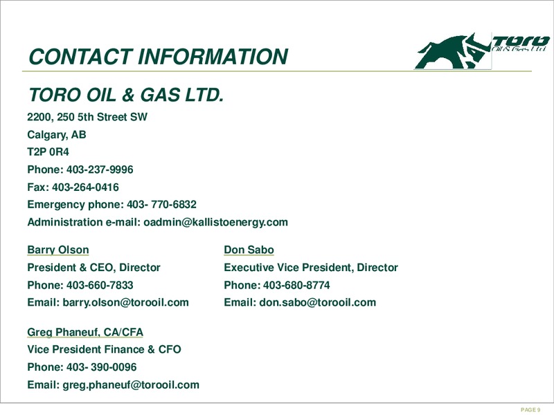 Alberta Viking Light Oil Acquisition – Toro Oil and Gas Ltd – slide 10