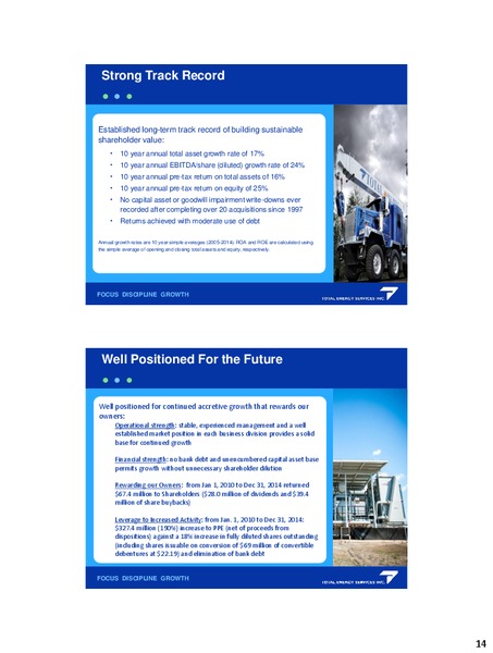 CORPORATE UPDATE – Total Energy Services Inc. – slide 13