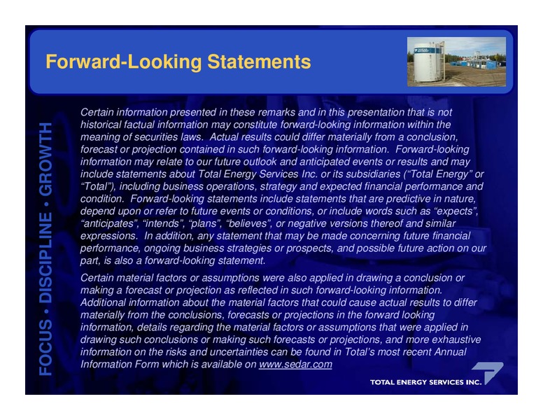 ANNUAL GENERAL MEETING – Total Energy Services Inc. – slide 2