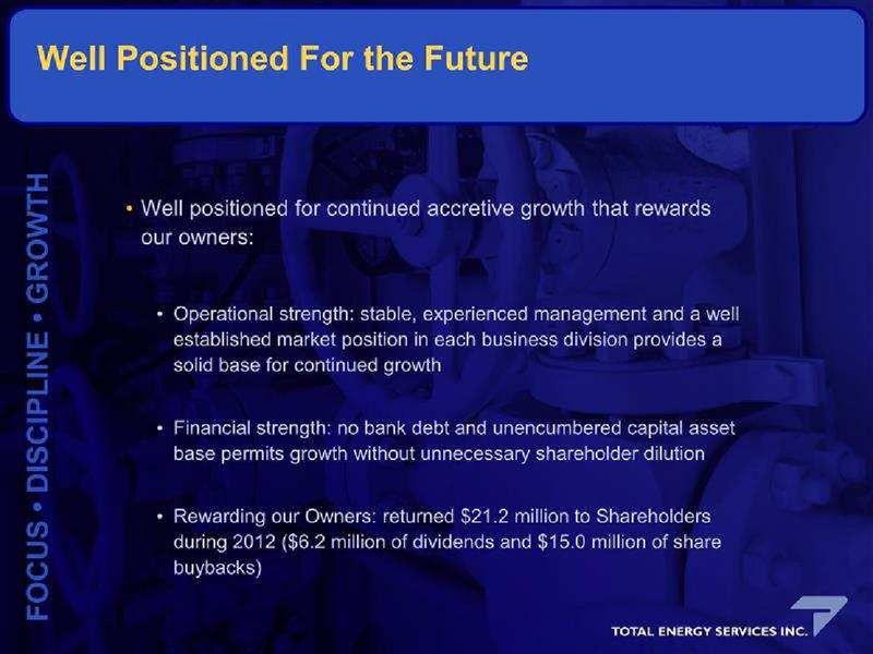 GLOBAL HUNTER ENERGY CONFERENCE – Total Energy Services Inc. – slide 28