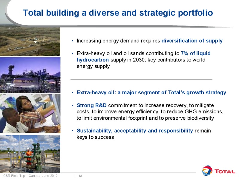 JUNE 2012 CORPORATE PRESENTATION – Total SA – slide 13