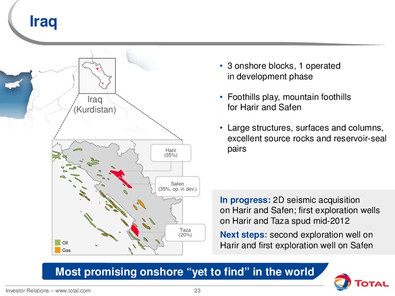 2012 INVESTORS DAY – Total SA – slide 23