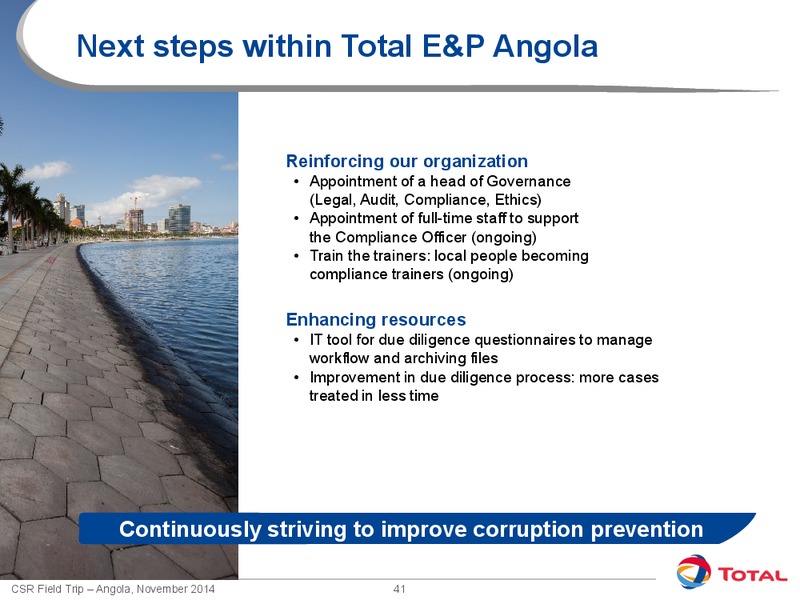 NOVEMBER 2014 INVESTOR PRESENTATION – Total SA – slide 42