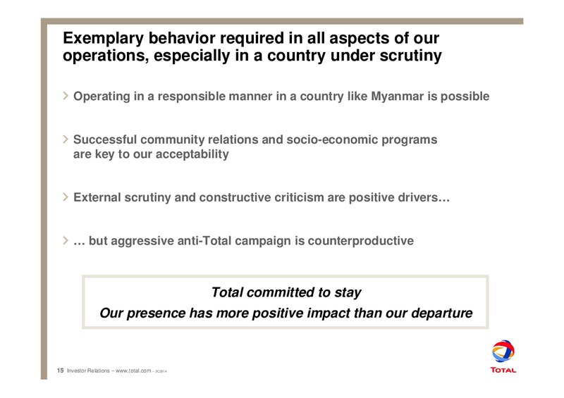 NOVEMBER 2009 CORPORATE PRESENTATION – Total SA – slide 17