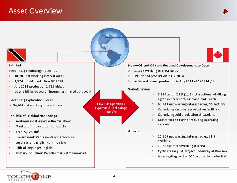 INVESTOR PRESENTATION – Touchstone Exploration Inc. – slide 3