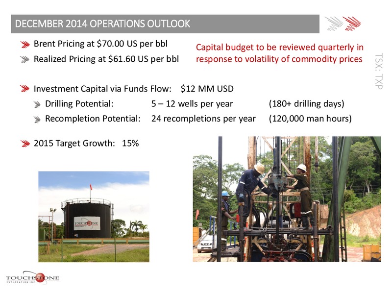 TRINIDAD AND TOBAGO ENERGY CONFERENCE – Touchstone Exploration Inc. – slide 14