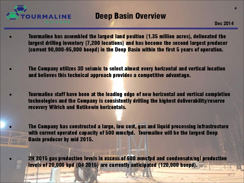 Corporate Presentation – Tourmaline Oil Corp. – slide 4