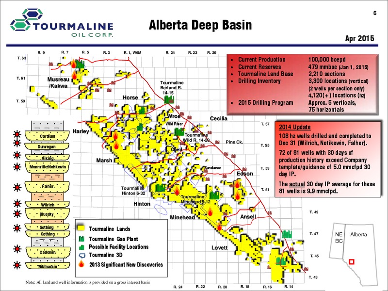 MAY 2015 CORPORATE PRESENTATION – Tourmaline Oil Corp. – slide 6