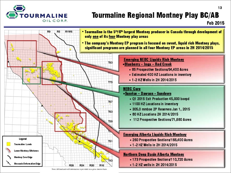 MAY 2015 CORPORATE PRESENTATION – Tourmaline Oil Corp. – slide 13