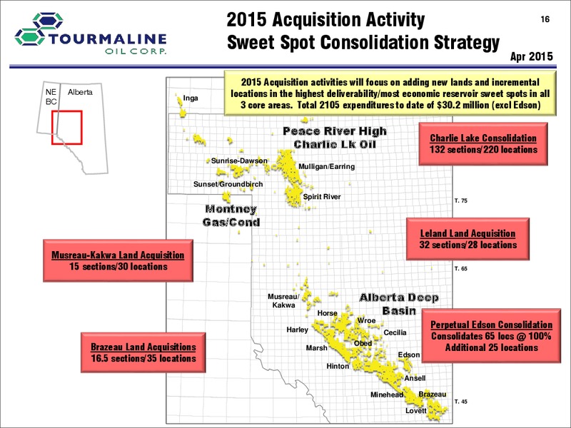 MAY 2015 CORPORATE PRESENTATION – Tourmaline Oil Corp. – slide 16
