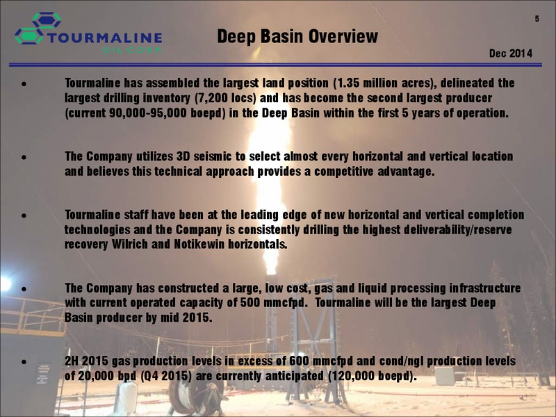Corporate Presentation – Tourmaline Oil Corp. – slide 5