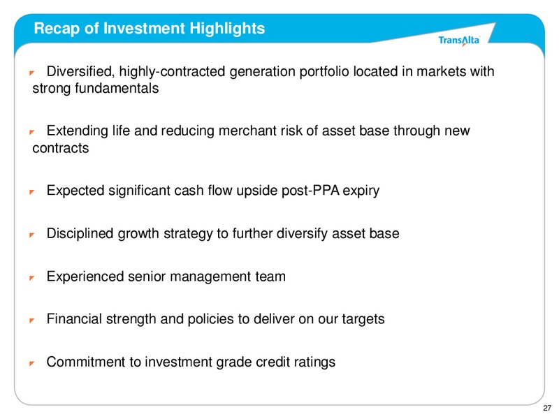 Debt Investor Meeting – Transalta Corp. – slide 26