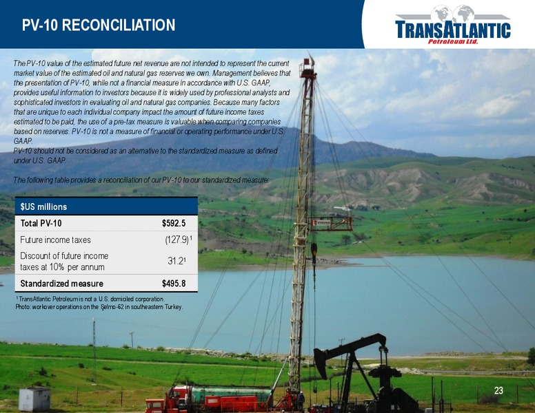 THE 2014 OIL AND GAS CONFERENCE – Transatlantic Petroleum Ltd. – slide 22