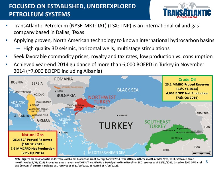 COMPANY UPDATE – Transatlantic Petroleum Ltd. – slide 2