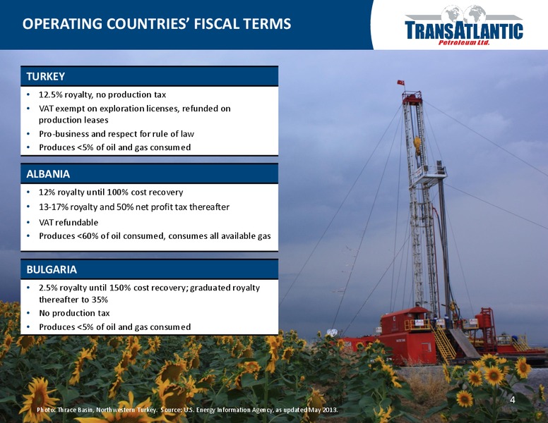 COMPANY UPDATE – Transatlantic Petroleum Ltd. – slide 3