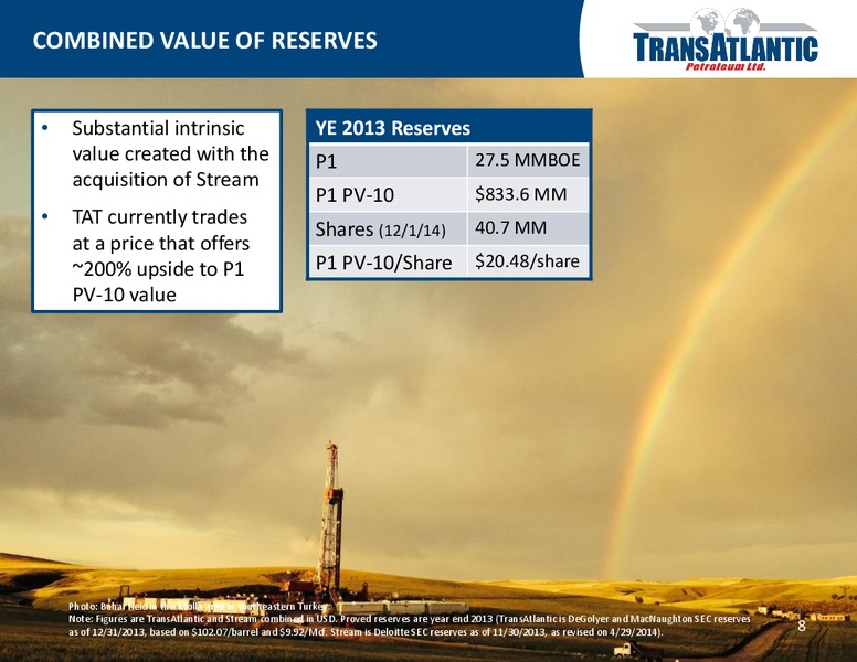 COMPANY UPDATE – Transatlantic Petroleum Ltd. – slide 7