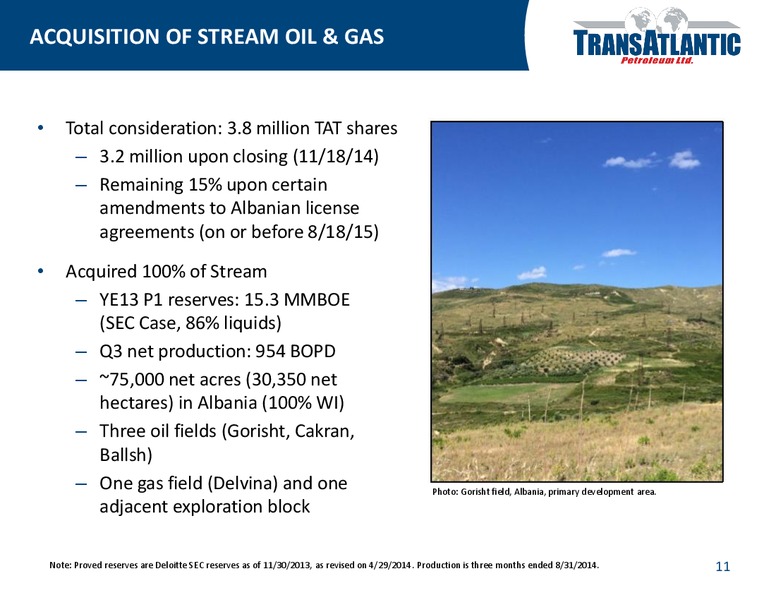 COMPANY UPDATE – Transatlantic Petroleum Ltd. – slide 10