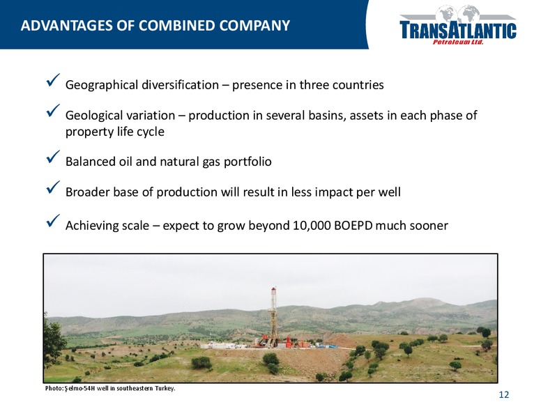 COMPANY UPDATE – Transatlantic Petroleum Ltd. – slide 11