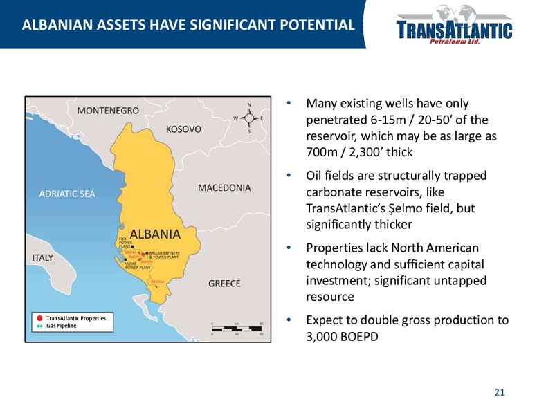 COMPANY UPDATE – Transatlantic Petroleum Ltd. – slide 20
