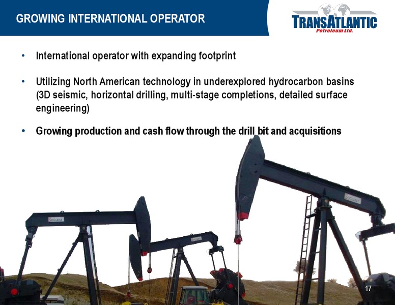 AAPG 2014 INTERNATIONAL CONFERENCE – Transatlantic Petroleum Ltd. – slide 16