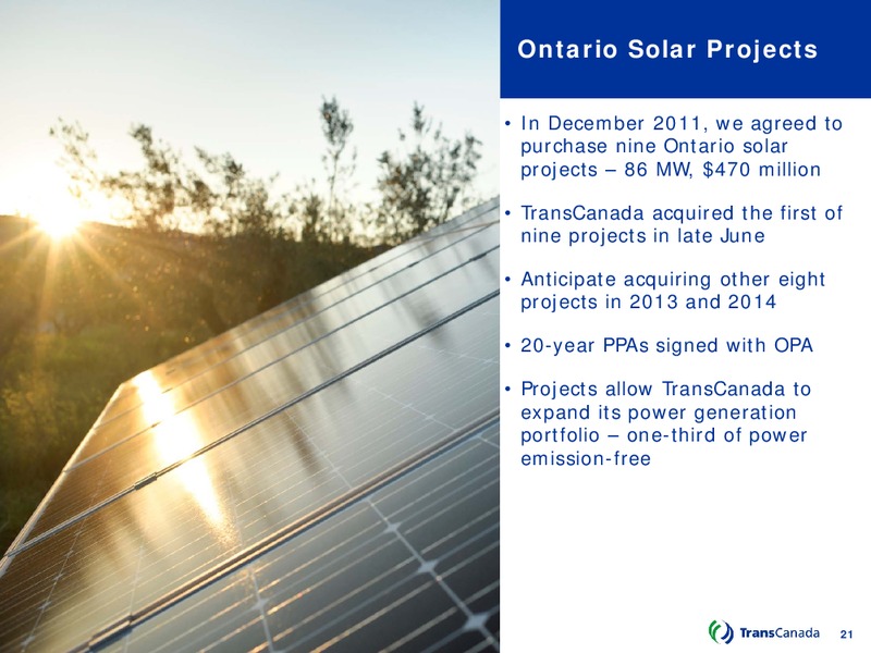 Q2 2013 Conference Call – Transcanada Corp. – slide 20