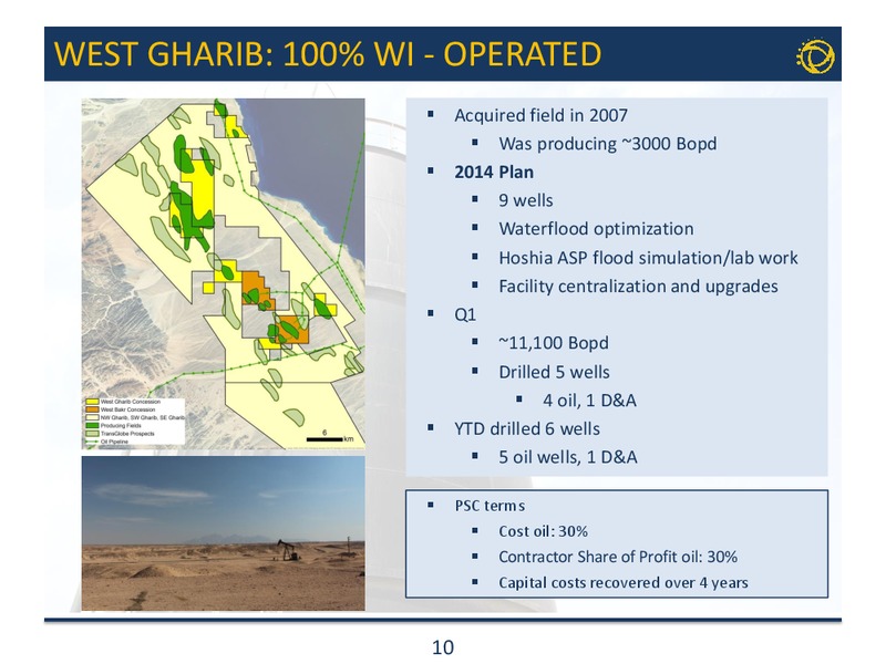 Q1 2014 RESULTS CONFERENCE CALL – Transglobe Energy Corporation – slide 9