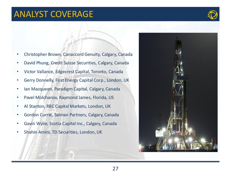 CORPORATE PRESENTATION – Transglobe Energy Corporation – slide 26