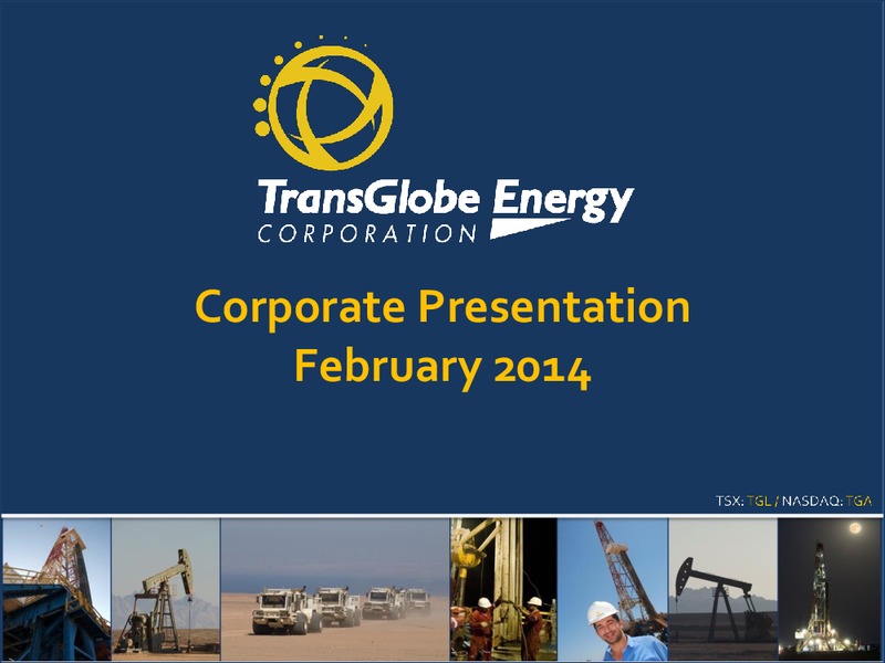 Corporate Presentation – Transglobe Energy Corporation – slide 1