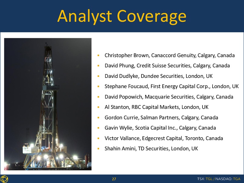 CORPORATE PRESENTATION – Transglobe Energy Corporation – slide 26