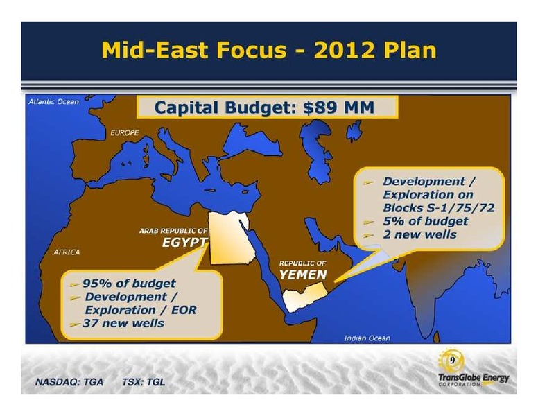 GLOBAL ENERGY CONFERENCE – Transglobe Energy Corporation – slide 9