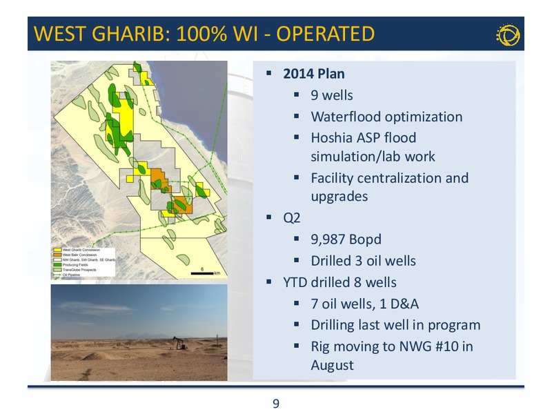 Q2 2014 RESULTS CONFERENCE CALL – Transglobe Energy Corporation – slide 8