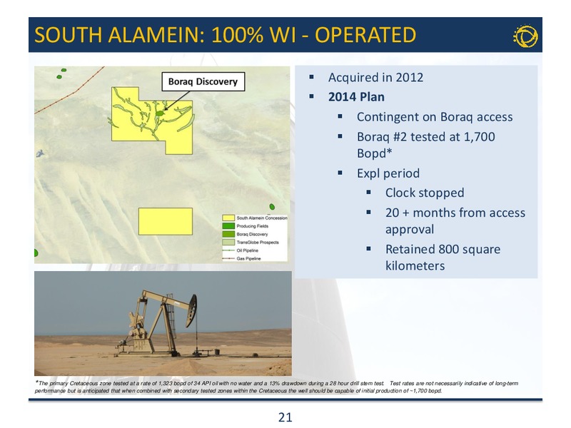 Corporate Presentation – Transglobe Energy Corporation – slide 19