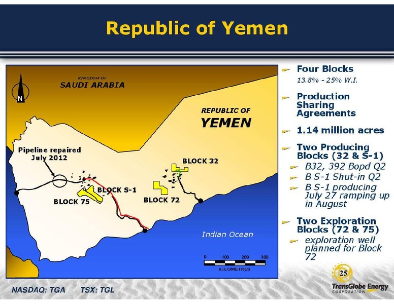 GLOBAL ENERGY CONFERENCE – Transglobe Energy Corporation – slide 25