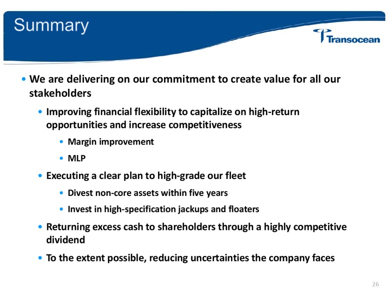 ANALYST INVESTOR DAY – Transocean Ltd. – slide 25