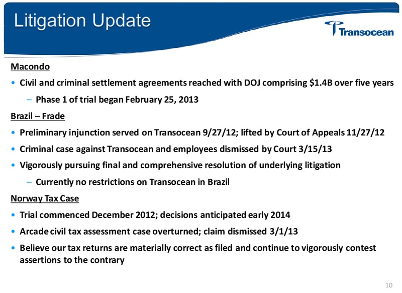 HOWARD WEIL ANNUAL ENERGY CONFERENCE – Transocean Ltd. – slide 9