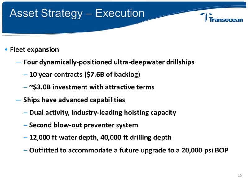 HOWARD WEIL ANNUAL ENERGY CONFERENCE – Transocean Ltd. – slide 14