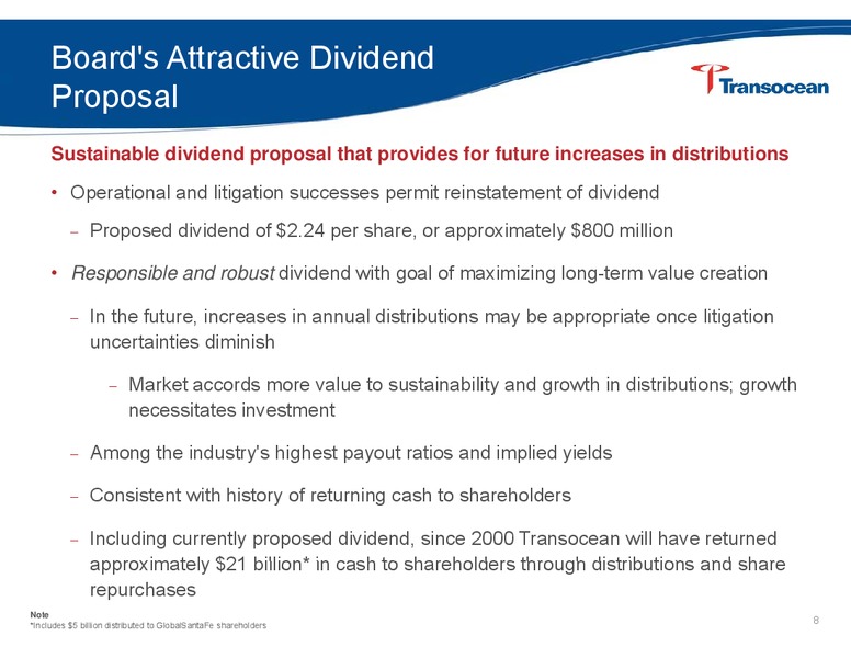 Presentation to Shareholders – Transocean Ltd. – slide 7