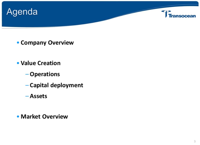 PARETO SECURITIES 20TH ANNUAL OIL & OFFSHORE CONFERENCE – Transocean Ltd. – slide 2