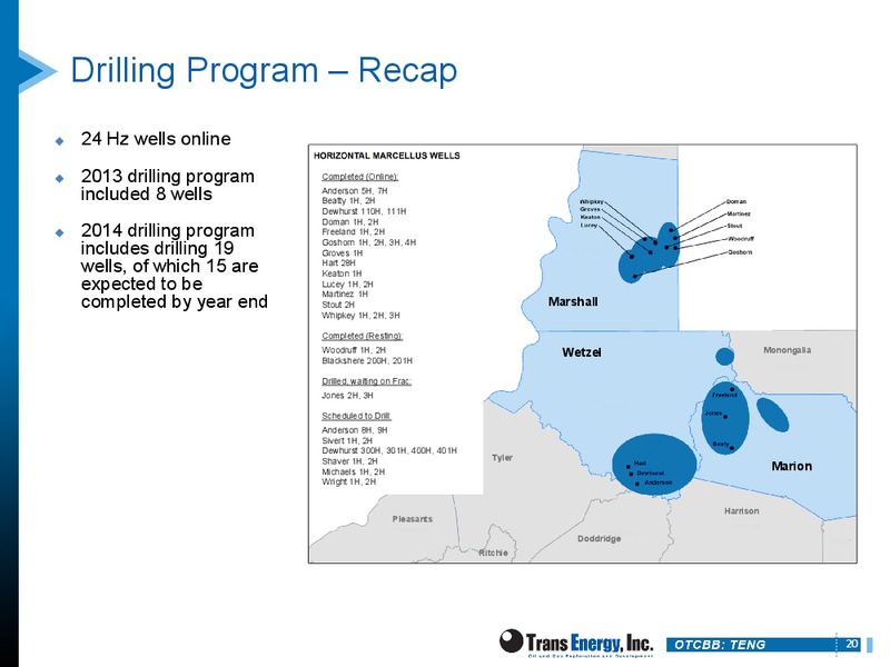 DUG EAST – Trans Energy Inc. – slide 19