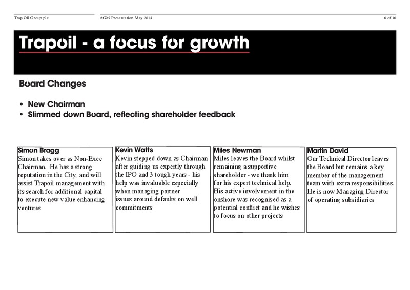 AGM PRESENTATION – Trapoil – slide 5