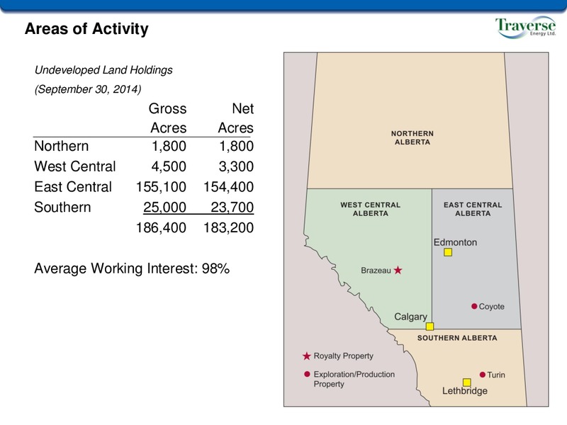 Corporate Presentation – Traverse Energy, Inc. – slide 9