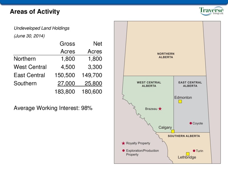 Corporate Presentation – Traverse Energy, Inc. – slide 8