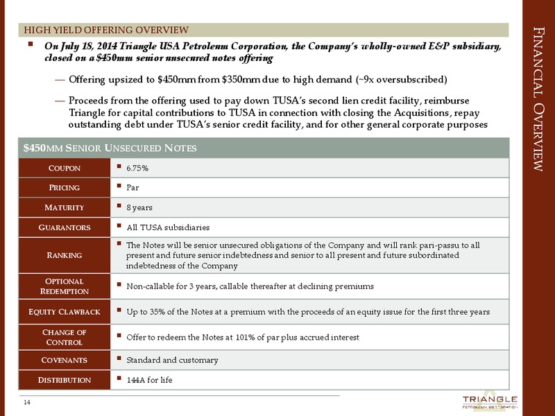 Corporate Presentation – Triangle Petroleum Corp – slide 9