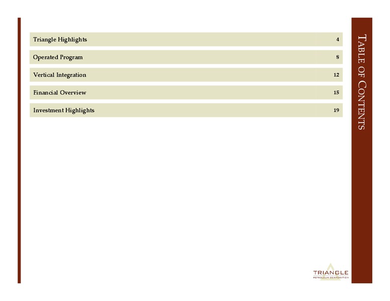 Corporate Presentation – Triangle Petroleum Corp – slide 2